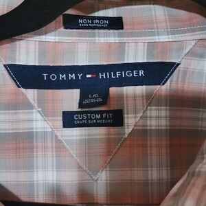Tommy Hilfiger Men's Casual Plaid Shirt - Pink and White